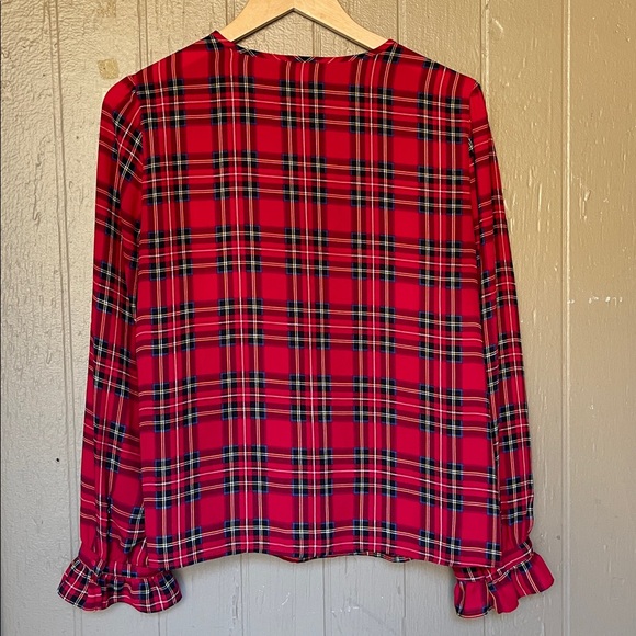 J. Crew Red and Black Plaid Blouse - Picture 2 of 7